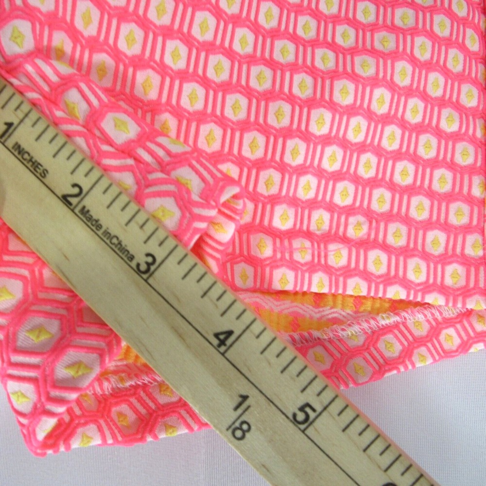 Lilly Pulitzer Shorts Size 00 Liza Hot Pink & Yellow Geometric Jacquard Back Zip - Picture 4 of 10